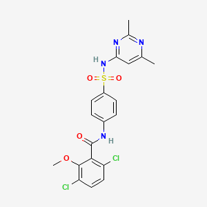 molecular formula C20H18Cl2N4O4S B3583798 3,6-dichloro-N-[4-[(2,6-dimethylpyrimidin-4-yl)sulfamoyl]phenyl]-2-methoxybenzamide 