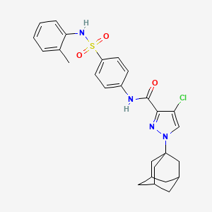 1-(1-adamantyl)-4-chloro-N-[4-[(2-methylphenyl)sulfamoyl]phenyl]pyrazole-3-carboxamide