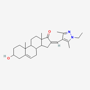 16-[(1-ETHYL-3,5-DIMETHYL-1H-PYRAZOL-4-YL)METHYLENE]-3-HYDROXY-10,13-DIMETHYL-3,4,7,9,10,11,12,13,14,15-DECAHYDRO-1H-CYCLOPENTA[A]PHENANTHREN-17(2H,8H)-ONE