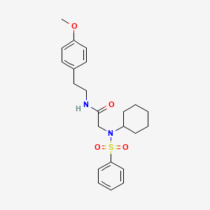 molecular formula C23H30N2O4S B3583884 2-[benzenesulfonyl(cyclohexyl)amino]-N-[2-(4-methoxyphenyl)ethyl]acetamide 