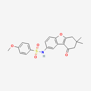 N-(7,7-dimethyl-9-oxo-6,8-dihydrodibenzofuran-2-yl)-4-methoxybenzenesulfonamide