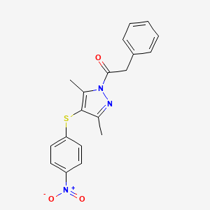 3,5-dimethyl-4-[(4-nitrophenyl)thio]-1-(phenylacetyl)-1H-pyrazole