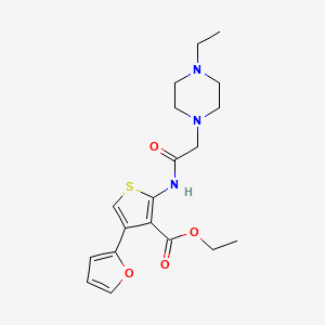 molecular formula C19H25N3O4S B3583913 ethyl 2-{[(4-ethyl-1-piperazinyl)acetyl]amino}-4-(2-furyl)-3-thiophenecarboxylate 