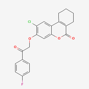 molecular formula C21H16ClFO4 B3583962 2-chloro-3-[2-(4-fluorophenyl)-2-oxoethoxy]-7,8,9,10-tetrahydro-6H-benzo[c]chromen-6-one 