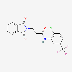 molecular formula C18H12ClF3N2O3 B3584012 N-[2-chloro-5-(trifluoromethyl)phenyl]-3-(1,3-dioxo-1,3-dihydro-2H-isoindol-2-yl)propanamide 