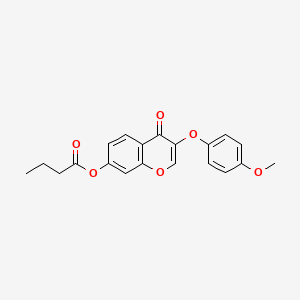 3-(4-methoxyphenoxy)-4-oxo-4H-chromen-7-yl butyrate