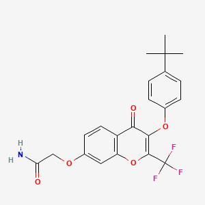 2-{[3-(4-tert-butylphenoxy)-4-oxo-2-(trifluoromethyl)-4H-chromen-7-yl]oxy}acetamide