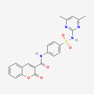 molecular formula C22H18N4O5S B3584059 N-{4-[(4,6-dimethylpyrimidin-2-yl)sulfamoyl]phenyl}-2-oxo-2H-chromene-3-carboxamide 