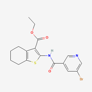 molecular formula C17H17BrN2O3S B3584061 ethyl 2-{[(5-bromo-3-pyridinyl)carbonyl]amino}-4,5,6,7-tetrahydro-1-benzothiophene-3-carboxylate 