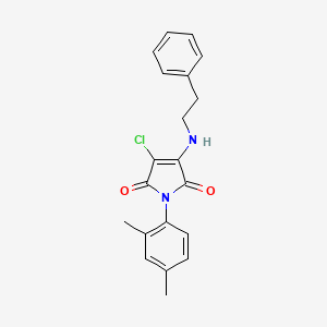 molecular formula C20H19ClN2O2 B3584076 3-chloro-1-(2,4-dimethylphenyl)-4-[(2-phenylethyl)amino]-1H-pyrrole-2,5-dione 