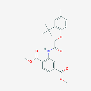 molecular formula C23H27NO6 B3584130 dimethyl 2-{[(2-tert-butyl-4-methylphenoxy)acetyl]amino}terephthalate 