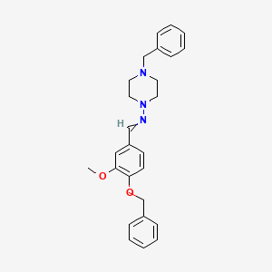 molecular formula C26H29N3O2 B3584168 1-[4-(BENZYLOXY)-3-METHOXYPHENYL]-N-(4-BENZYLPIPERAZIN-1-YL)METHANIMINE 