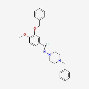 1-[3-(benzyloxy)-4-methoxyphenyl]-N-(4-benzylpiperazin-1-yl)methanimine