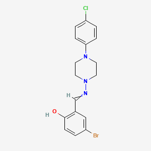 molecular formula C17H17BrClN3O B3584173 4-bromo-2-({[4-(4-chlorophenyl)-1-piperazinyl]imino}methyl)phenol 