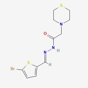 molecular formula C11H14BrN3OS2 B3584179 N'-[(5-bromo-2-thienyl)methylene]-2-(4-thiomorpholinyl)acetohydrazide 