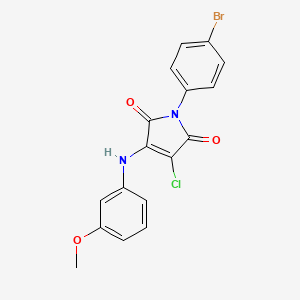 molecular formula C17H12BrClN2O3 B3584204 1-(4-BROMOPHENYL)-3-CHLORO-4-[(3-METHOXYPHENYL)AMINO]-2,5-DIHYDRO-1H-PYRROLE-2,5-DIONE CAS No. 6139-24-8