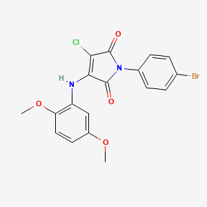 molecular formula C18H14BrClN2O4 B3584223 1-(4-bromophenyl)-3-chloro-4-[(2,5-dimethoxyphenyl)amino]-1H-pyrrole-2,5-dione 