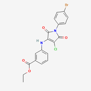 Ethyl 3-[[1-(4-bromophenyl)-4-chloro-2,5-dioxopyrrol-3-yl]amino]benzoate