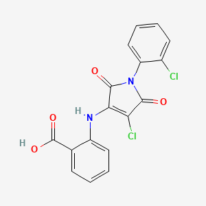 2-((4-chloro-1-(2-chlorophenyl)-2,5-dioxo-2,5-dihydro-1H-pyrrol-3-yl)amino)benzoic acid