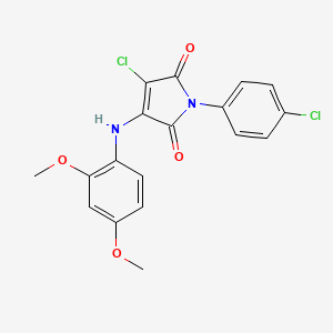 3-CHLORO-1-(4-CHLOROPHENYL)-4-[(2,4-DIMETHOXYPHENYL)AMINO]-2,5-DIHYDRO-1H-PYRROLE-2,5-DIONE