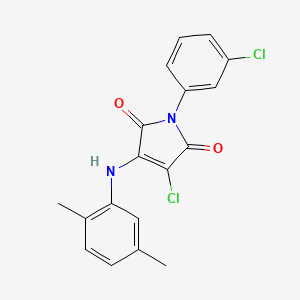 3-CHLORO-1-(3-CHLOROPHENYL)-4-[(2,5-DIMETHYLPHENYL)AMINO]-2,5-DIHYDRO-1H-PYRROLE-2,5-DIONE