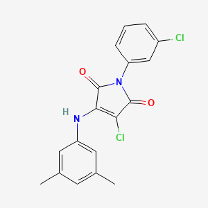 molecular formula C18H14Cl2N2O2 B3584280 3-Chloro-1-(3-chlorophenyl)-4-(3,5-dimethylanilino)pyrrole-2,5-dione 