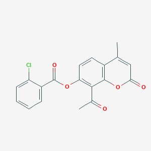 8-acetyl-4-methyl-2-oxo-2H-chromen-7-yl 2-chlorobenzoate