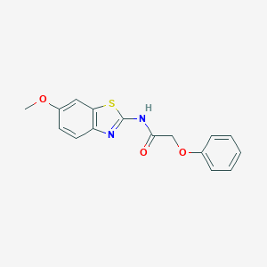 molecular formula C16H14N2O3S B358437 N-(6-methoxy-1,3-benzothiazol-2-yl)-2-phenoxyacetamide CAS No. 302939-88-4
