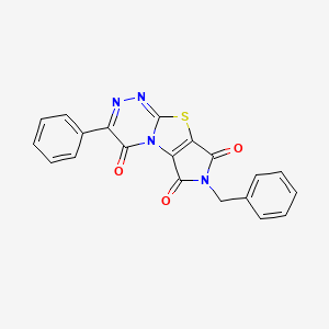 molecular formula C20H12N4O3S B3584373 4-benzyl-11-phenyl-7-thia-1,4,9,10-tetrazatricyclo[6.4.0.02,6]dodeca-2(6),8,10-triene-3,5,12-trione 