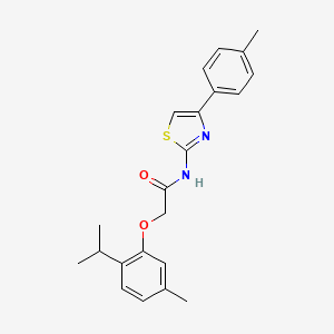 molecular formula C22H24N2O2S B3584464 2-[5-METHYL-2-(PROPAN-2-YL)PHENOXY]-N-[4-(4-METHYLPHENYL)-1,3-THIAZOL-2-YL]ACETAMIDE 