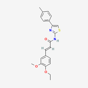 molecular formula C22H22N2O3S B3584472 (2E)-3-(4-ethoxy-3-methoxyphenyl)-N-[4-(4-methylphenyl)-1,3-thiazol-2-yl]prop-2-enamide 