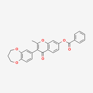 3-(3,4-dihydro-2H-1,5-benzodioxepin-7-yl)-2-methyl-4-oxo-4H-chromen-7-yl benzoate