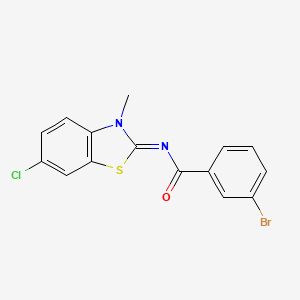 3-bromo-N-(6-chloro-3-methyl-1,3-benzothiazol-2-ylidene)benzamide