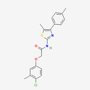 molecular formula C20H19ClN2O2S B3584546 2-(4-chloro-3-methylphenoxy)-N-[5-methyl-4-(4-methylphenyl)-1,3-thiazol-2-yl]acetamide 