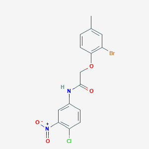 molecular formula C15H12BrClN2O4 B3584552 2-(2-bromo-4-methylphenoxy)-N-(4-chloro-3-nitrophenyl)acetamide 