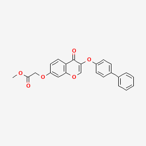 molecular formula C24H18O6 B3584610 methyl {[3-(4-biphenylyloxy)-4-oxo-4H-chromen-7-yl]oxy}acetate 