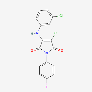 3-chloro-4-[(3-chlorophenyl)amino]-1-(4-iodophenyl)-1H-pyrrole-2,5-dione