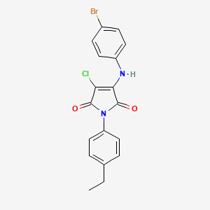 molecular formula C18H14BrClN2O2 B3584660 3-[(4-bromophenyl)amino]-4-chloro-1-(4-ethylphenyl)-1H-pyrrole-2,5-dione 