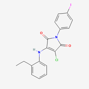 molecular formula C18H14ClIN2O2 B3584672 3-chloro-4-[(2-ethylphenyl)amino]-1-(4-iodophenyl)-1H-pyrrole-2,5-dione 