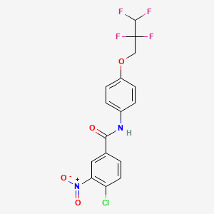 molecular formula C16H11ClF4N2O4 B3584690 4-chloro-3-nitro-N-[4-(2,2,3,3-tetrafluoropropoxy)phenyl]benzamide 