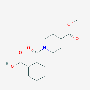 molecular formula C16H25NO5 B358472 2-{[4-(Ethoxycarbonyl)-1-piperidinyl]-carbonyl}cyclohexanecarboxylic acid CAS No. 941442-68-8