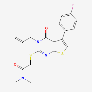 2-{[5-(4-fluorophenyl)-4-oxo-3-(prop-2-en-1-yl)-3H,4H-thieno[2,3-d]pyrimidin-2-yl]sulfanyl}-N,N-dimethylacetamide