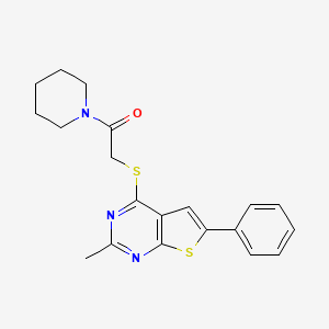 2-methyl-4-{[2-oxo-2-(1-piperidinyl)ethyl]thio}-6-phenylthieno[2,3-d]pyrimidine