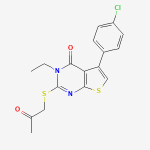 5-(4-chlorophenyl)-3-ethyl-2-[(2-oxopropyl)sulfanyl]thieno[2,3-d]pyrimidin-4(3H)-one