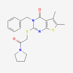 3-benzyl-5,6-dimethyl-2-{[2-oxo-2-(1-pyrrolidinyl)ethyl]thio}thieno[2,3-d]pyrimidin-4(3H)-one