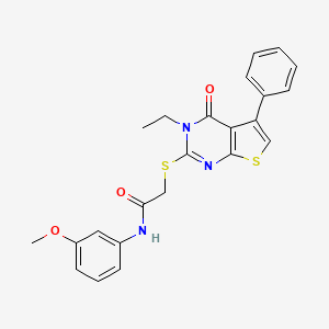 2-[(3-ethyl-4-oxo-5-phenyl-3,4-dihydrothieno[2,3-d]pyrimidin-2-yl)thio]-N-(3-methoxyphenyl)acetamide