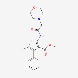 molecular formula C19H22N2O4S B3584800 methyl 5-methyl-2-[(4-morpholinylacetyl)amino]-4-phenyl-3-thiophenecarboxylate 