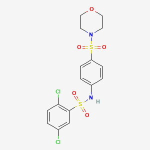 molecular formula C16H16Cl2N2O5S2 B3584806 2,5-DICHLORO-N-[4-(MORPHOLINE-4-SULFONYL)PHENYL]BENZENE-1-SULFONAMIDE 