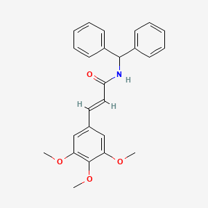 molecular formula C25H25NO4 B3584827 (2E)-N-(diphenylmethyl)-3-(3,4,5-trimethoxyphenyl)prop-2-enamide 