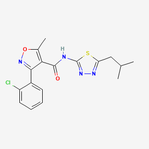 molecular formula C17H17ClN4O2S B3584828 3-(2-chlorophenyl)-N-(5-isobutyl-1,3,4-thiadiazol-2-yl)-5-methyl-4-isoxazolecarboxamide 